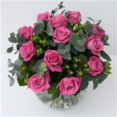 Dozen Pink Roses 
