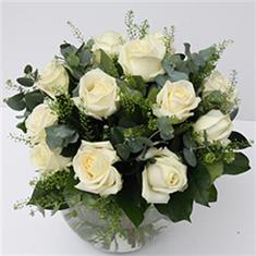 Dozen White Roses 