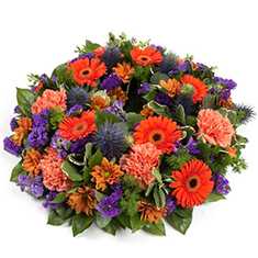 Orange &amp; Purple Wreath 