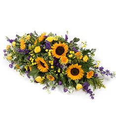 Purple &amp; Gold Casket Spray 